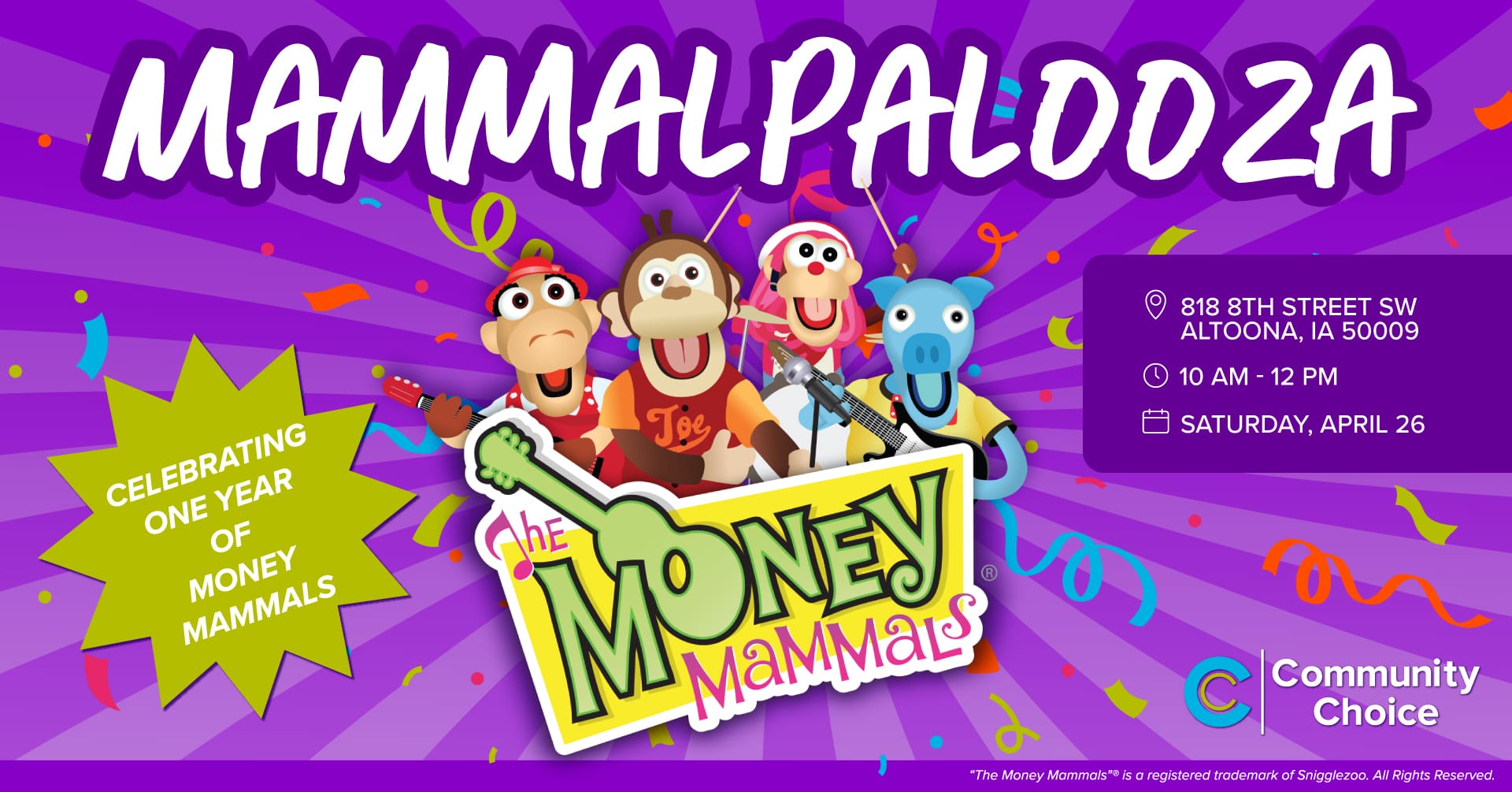 Mammalpalooza Celebrating one year with Money Mammals